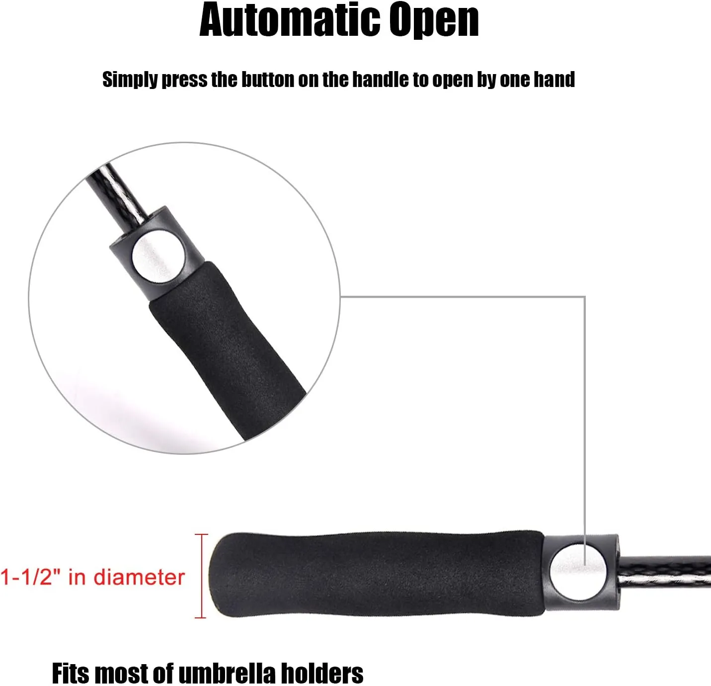 Golf Umbrella Large 58/62/68 Inch Automatic Open Golf Umbrella Extra Large Oversize Double Canopy Vented Umbrella Windproof Waterproof for Men and Women