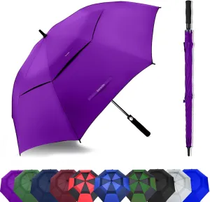 Golf Umbrella Large 62/68/72 Inch, Extra Large Oversize Double Canopy Vented Windproof Waterproof Umbrella, Automatic Open Golf Umbrella for Men and Women and Family.