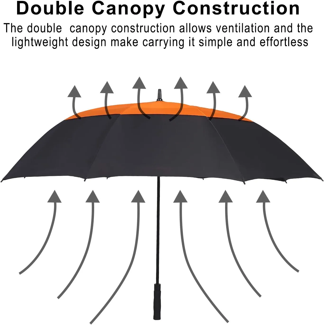 golf umbrella large oversize 68 inches air vent double canopy windproof automatic straight rain umbrellas for men and women