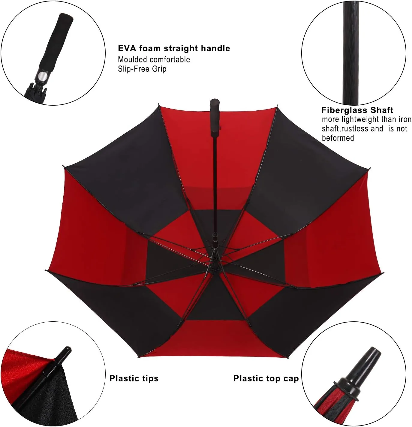 golf umbrella large oversize 68 inches air vent double canopy windproof automatic straight rain umbrellas for men and women
