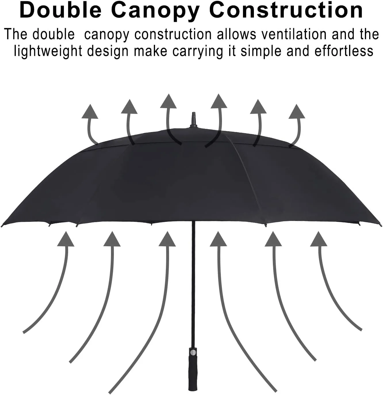 golf umbrella large oversize 68 inches air vent double canopy windproof automatic straight rain umbrellas for men and women