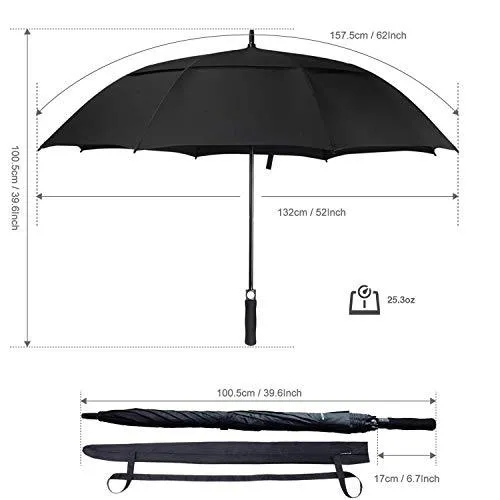 Golf Umbrella Windproof Large 62 Inch,  Automatic Open,