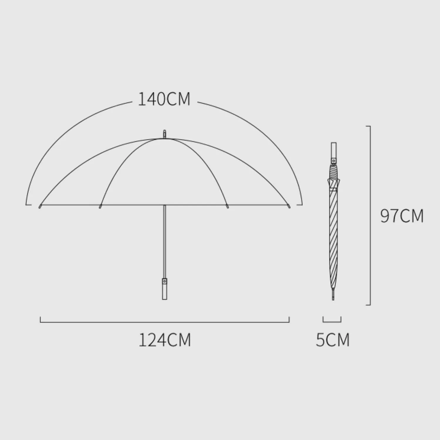 Golf Umbrella,Windproof Large Umbrellas For Rain,j Stick Handle,Easy to Grip,Double Canopy Cloth,With Umbrella Cover,115cm / 124cm