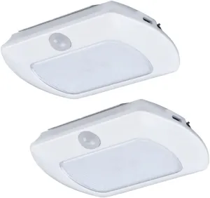 Good Earth Lighting LED Rechargeable Puck Light - 2-Pack, White, Motion Sensing, Magnet, 4000K, 50 Lumens Each, USB Charging Cord Included, 30,000 Hour Rated Lamp Life