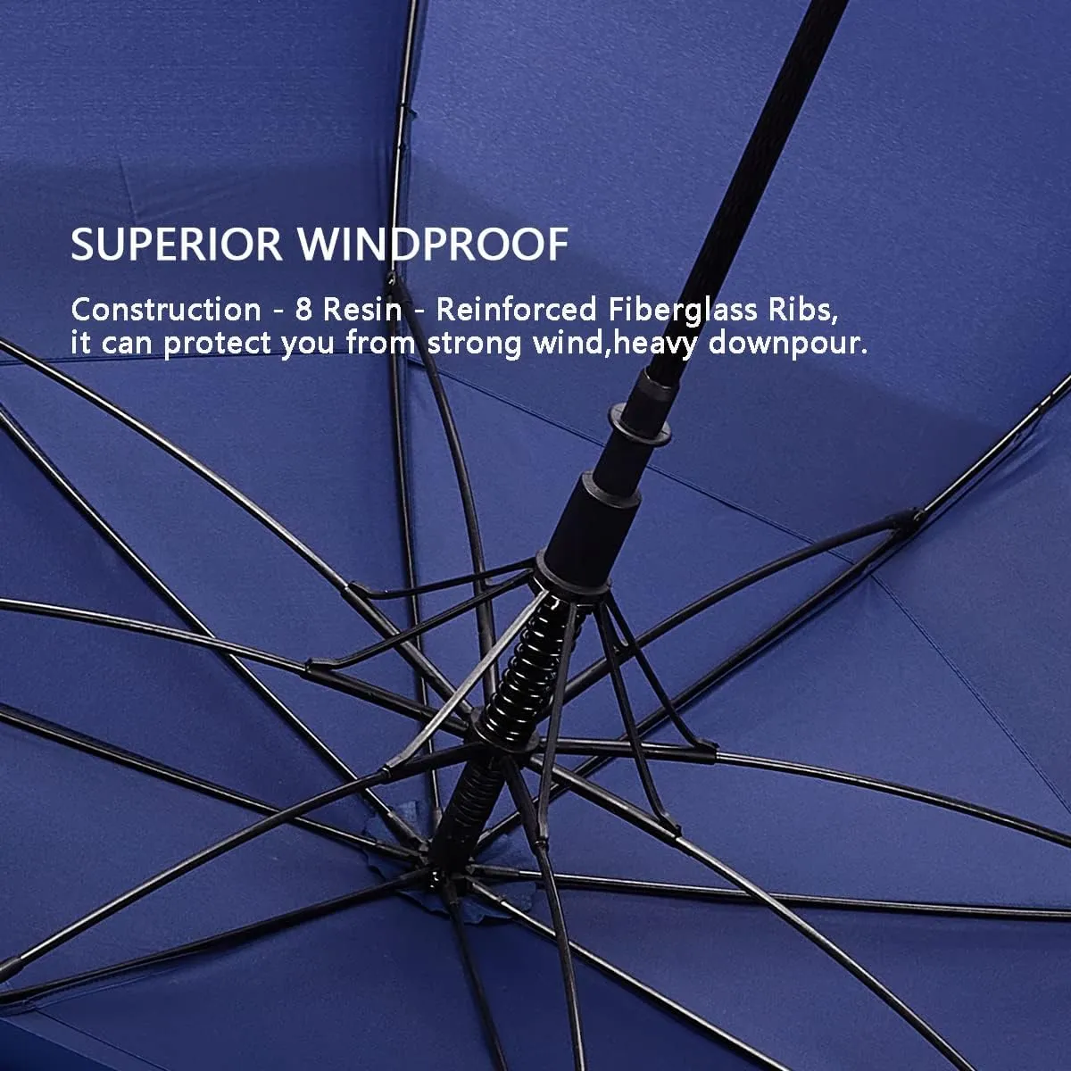 Goothdurs 62/68 Inches Golf Umbrella Automatic Open Windproof Waterproof Large Double Canopy Vented Rain Stick Umbrellas for Men Women