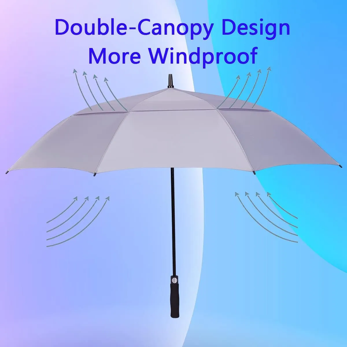 Goothdurs 62/68 Inches Golf Umbrella Automatic Open Windproof Waterproof Large Double Canopy Vented Rain Stick Umbrellas for Men Women