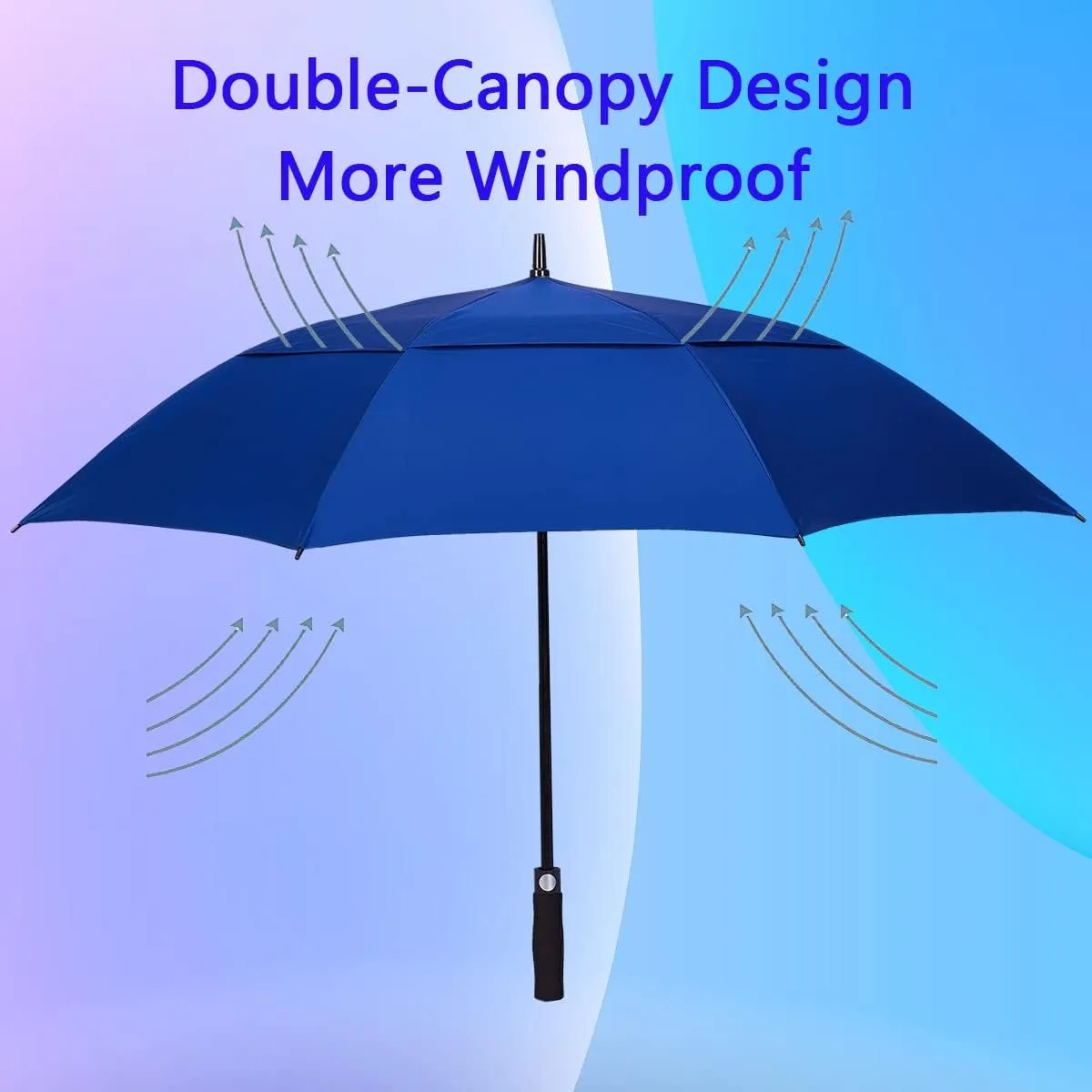 Goothdurs 62/68 Inches Golf Umbrella Automatic Open Windproof Waterproof Large Double Canopy Vented Rain Stick Umbrellas for Men Women