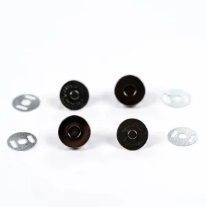 Gunmetal Round Magnetic Snap 14mm 2 Pack