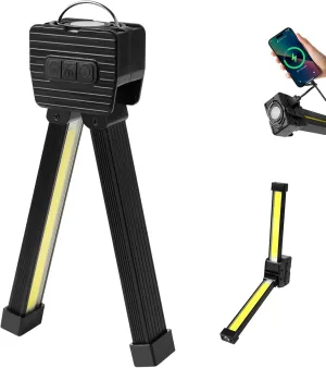 Gym Lamp for Posing, 180 Degree Folding Magnetic Work Light, 7th Gear Dimming, Portable Magnetic LED Flashlight with Hanging Hook, Handheld USB Rechargeable Power Bank Camping Light