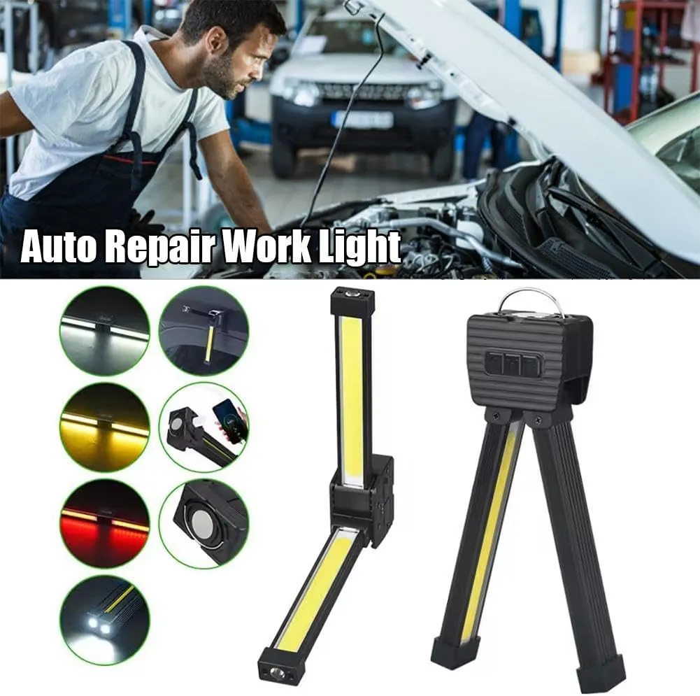Gym Lamp for Posing,Magnetic Work Light with 180 Degree Folding,180° Portable Gym Lamp for Posing with 7th Gear Dimming and 4 Light Modes,Handheld USB Rechargeable Worklight,Power Bank Camping Light