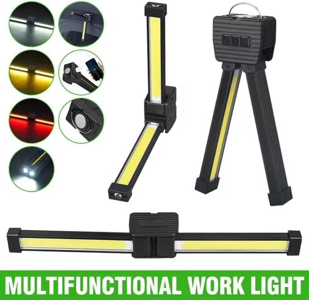 Gym Lamp for Posing,Magnetic Work Light with 180 Degree Folding,180° Portable Gym Lamp for Posing with 7th Gear Dimming and 4 Light Modes,Handheld USB Rechargeable Worklight,Power Bank Camping Light