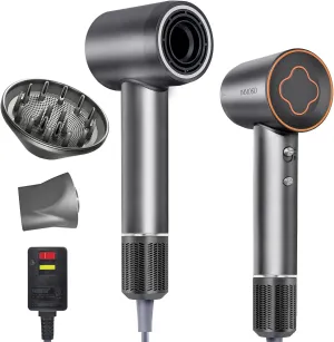 Hair Dryer, 110000 RPM Brushless High-Speed Hair Dryer 1500W Motor Negative Ionic Blow Dryer, Low Noise Hairdryer with Nozzle Diffuser