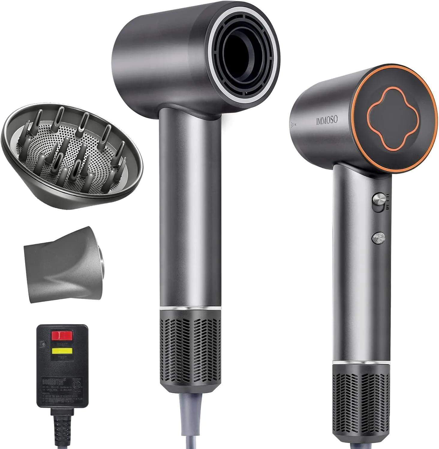 Hair Dryer, 110000 RPM Brushless High-Speed Hair Dryer 1500W Motor Negative Ionic Blow Dryer, Low Noise Hairdryer with Nozzle Diffuser
