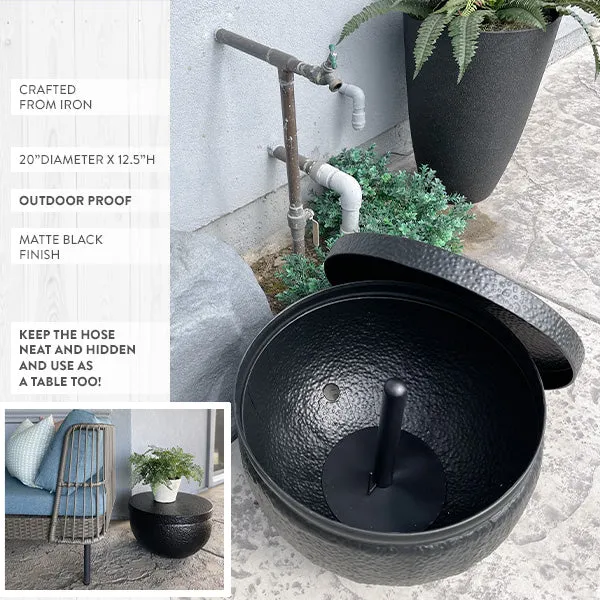 Hammered Iron Hose Pot with Lid