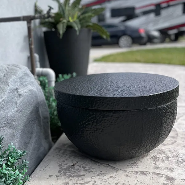 Hammered Iron Hose Pot with Lid