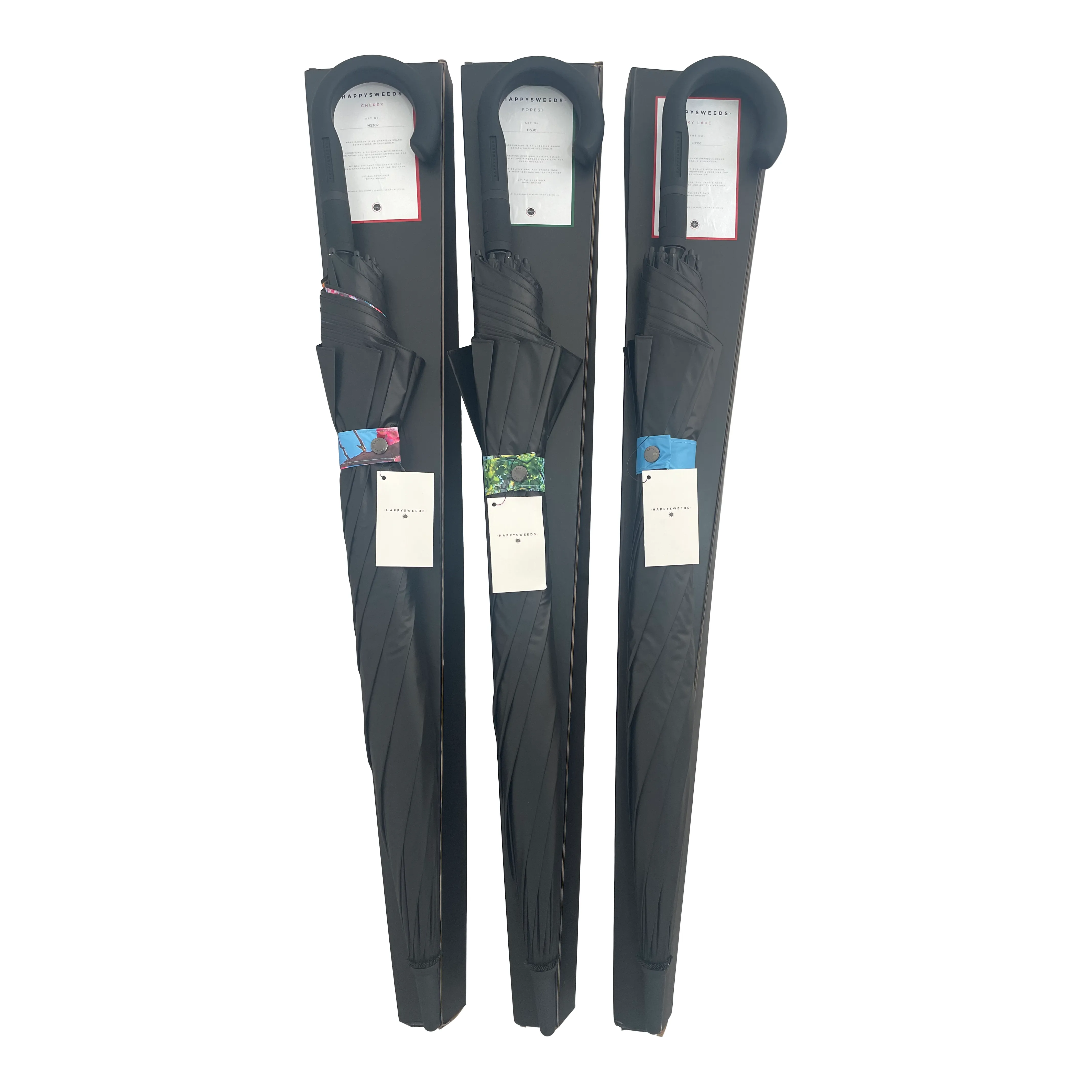 HAPPYSWEEDS - Large stick umbrella - SKY LAKE - Windproof og UPF50