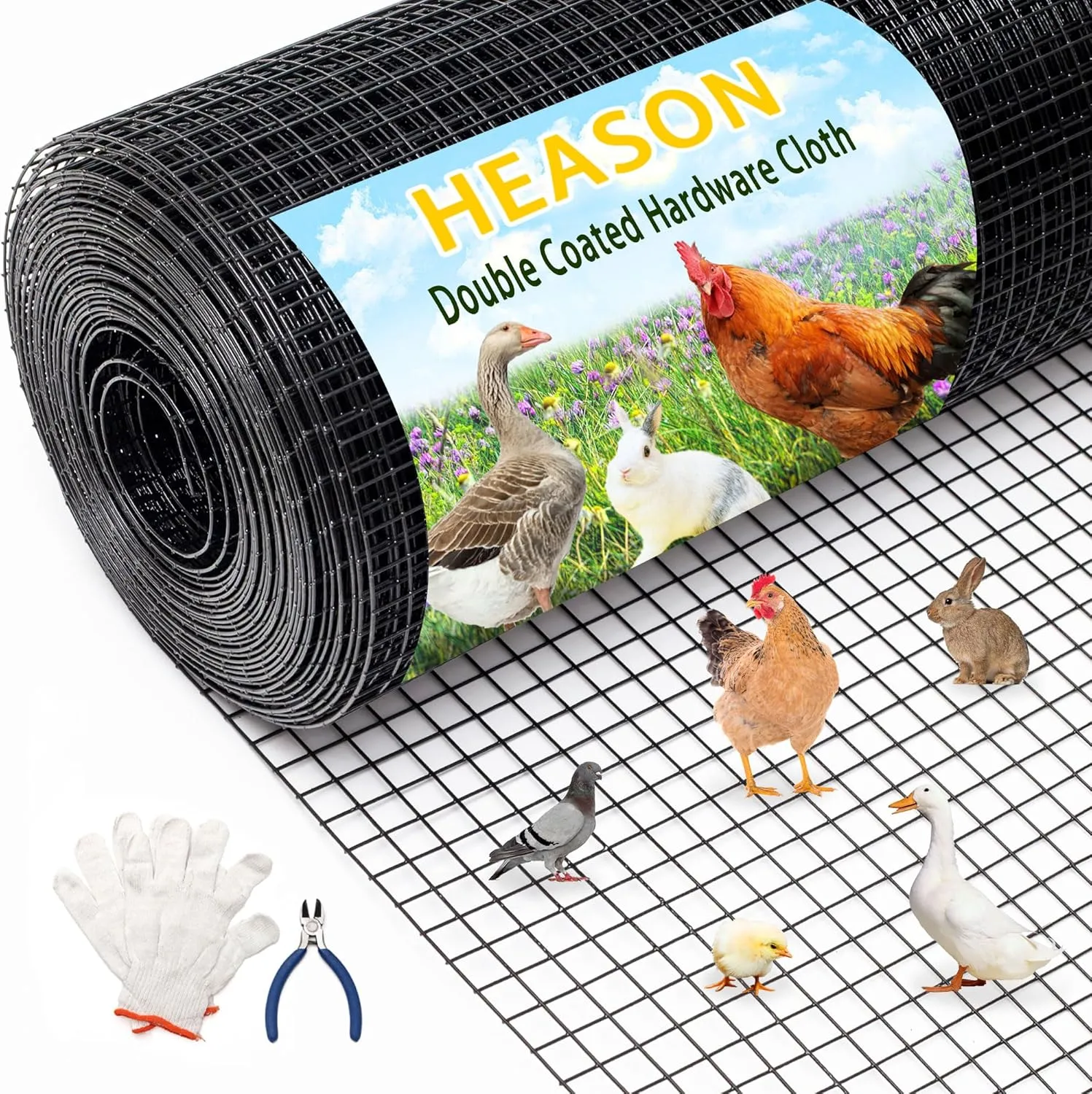 Hardware Cloth 1 inch Chicken Wire Fencing 24 in x 100 ft Galvanized Welding Garden Fence Roll Square Mesh 16 Gauge Chicken Rabbit Snake Cage Heavy Duty Welding Fencing