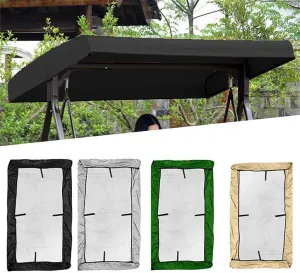 Heavy-Duty Swing Chair Canopy Replacement - Waterproof and Windproof Rip-Proof Top Cover for 3-Seater Garden Swing Seat(A,84x48x9inch)