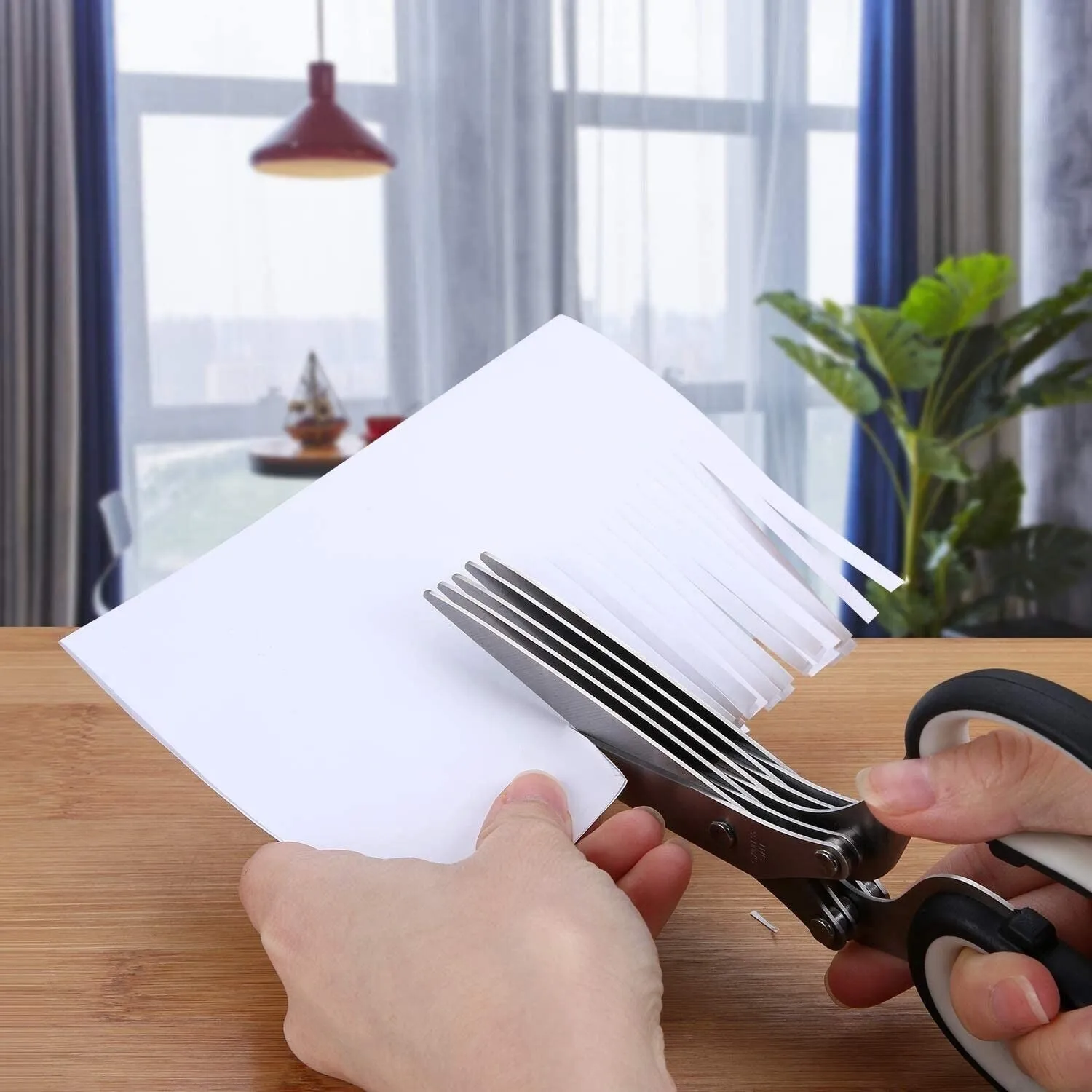 Herb Scissors With Multi Blades Stainless Steel Fast Cutting Shear Kitchen Tool