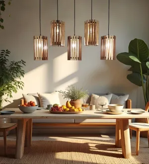 Hexa Brown 5 Series Hanging Lamp (BULB NOT INCLUDED)