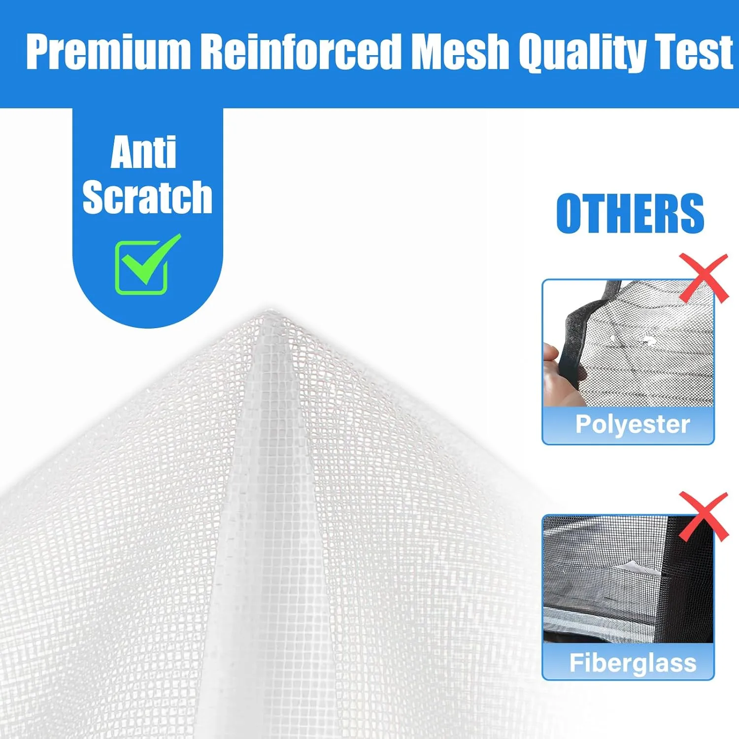High-Density Magnetic Screen Door Mesh for Home and Patio, Tear Resistant Backdoor Screen Net with Magnetic Closure