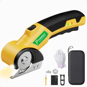 High Speed Cardboard Cutter, Cordless Electric Scissors for Cardboard Fabric Carpet, Automatic Electric Box Cutter with Safety Lock - Rechargeable Battery, Heavy Duty Power, Rotary Cutting.