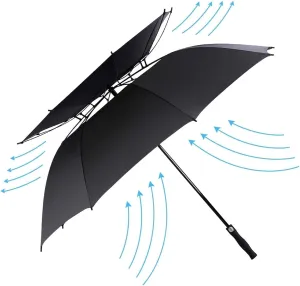 High Strength Automatic Open Golf Hunting Fishing Business Umbrella inch Double Canopy Vented Windproof Waterproof/5900