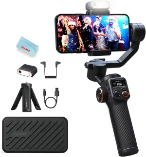 Hohem iSteady M6 Kit Smartphone Gimbal Stabilizer 3-Axis with Magnetic Fill Light/AI Tracking Sensor for iPhone Android with 0.91-inch OLED Display Max Payload 400g