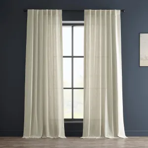 HPD Half Price Drapes Premium Heavy Faux Linen Curtains for Living Room (1 Panel), 50W x 108L Light Filtering Curtains 108 Inches Long Window Curtains for Bedroom, Barley