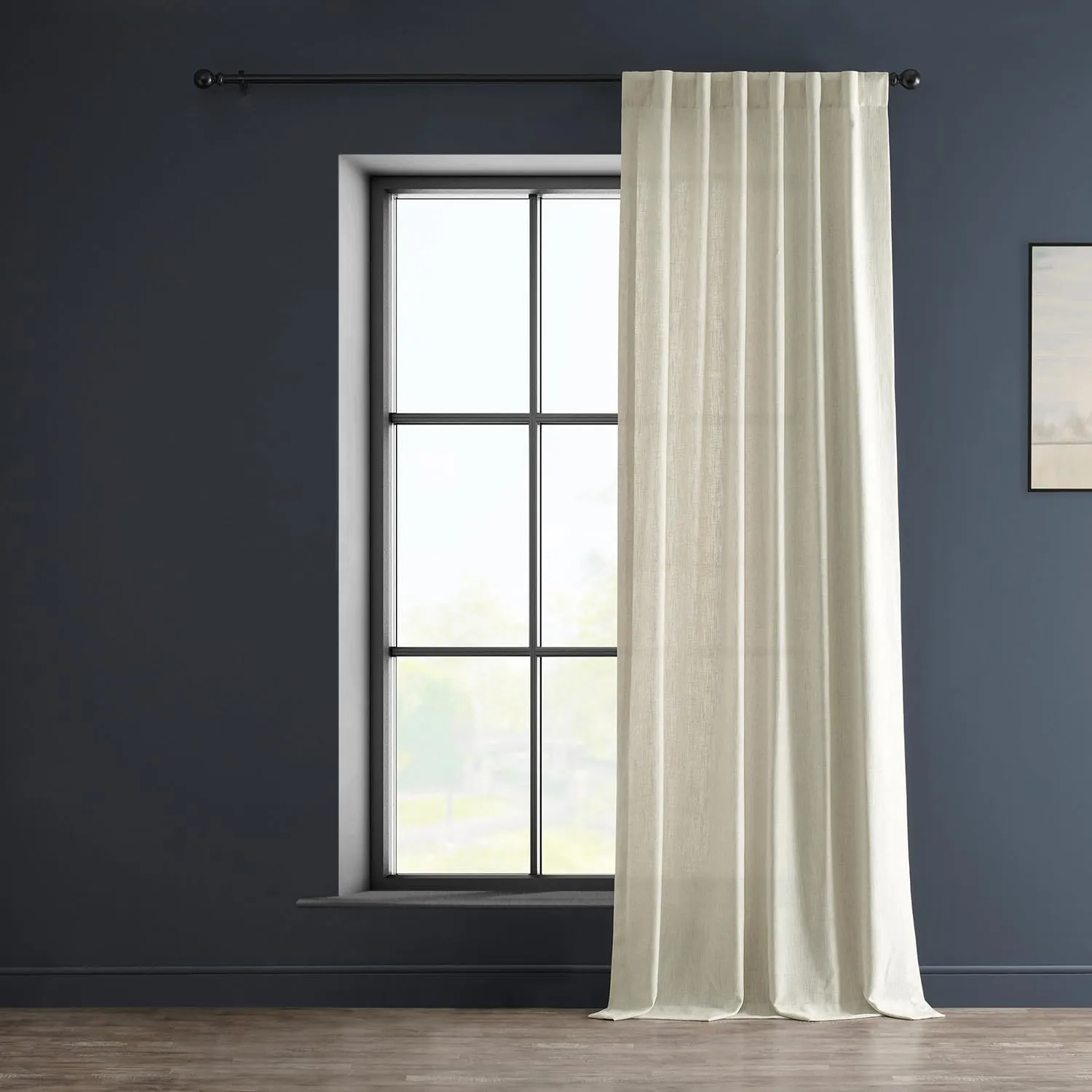 HPD Half Price Drapes Premium Heavy Faux Linen Curtains for Living Room (1 Panel), 50W x 108L Light Filtering Curtains 108 Inches Long Window Curtains for Bedroom, Barley