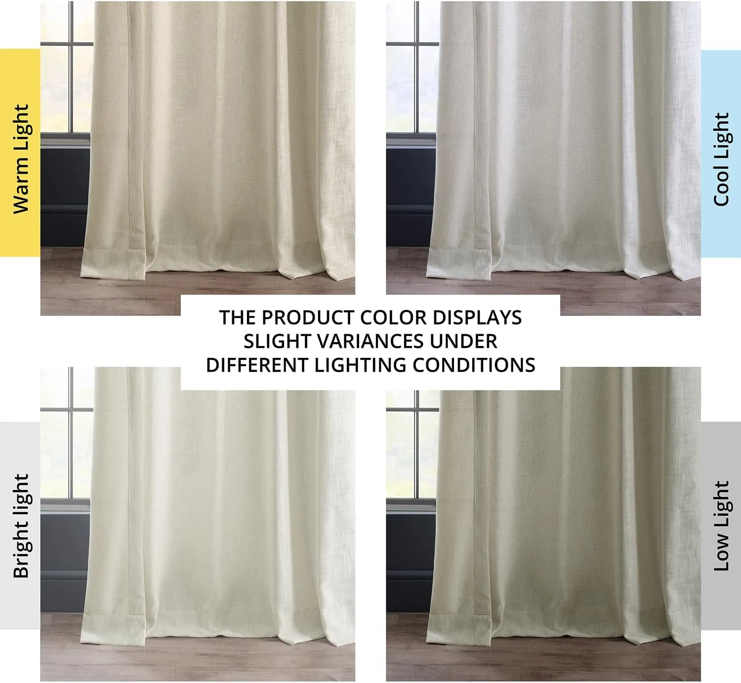 HPD Half Price Drapes Premium Heavy Faux Linen Curtains for Living Room (1 Panel), 50W x 108L Light Filtering Curtains 108 Inches Long Window Curtains for Bedroom, Barley