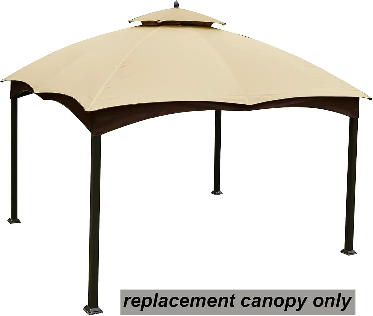 Hugline Outdoor Replacement Canopy Top Double Tier Gazebo Roof Cover for Lowe's Allen Roth 10x12 Gazebo #GF-12S004B-1 (Beige)