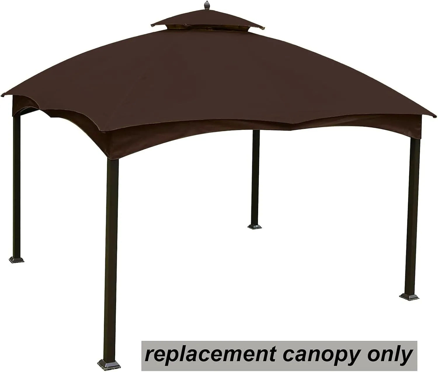 Hugline Outdoor Replacement Canopy Top Double Tier Gazebo Roof Cover for Lowe's Allen Roth 10x12 Gazebo #GF-12S004B-1 (Brown)