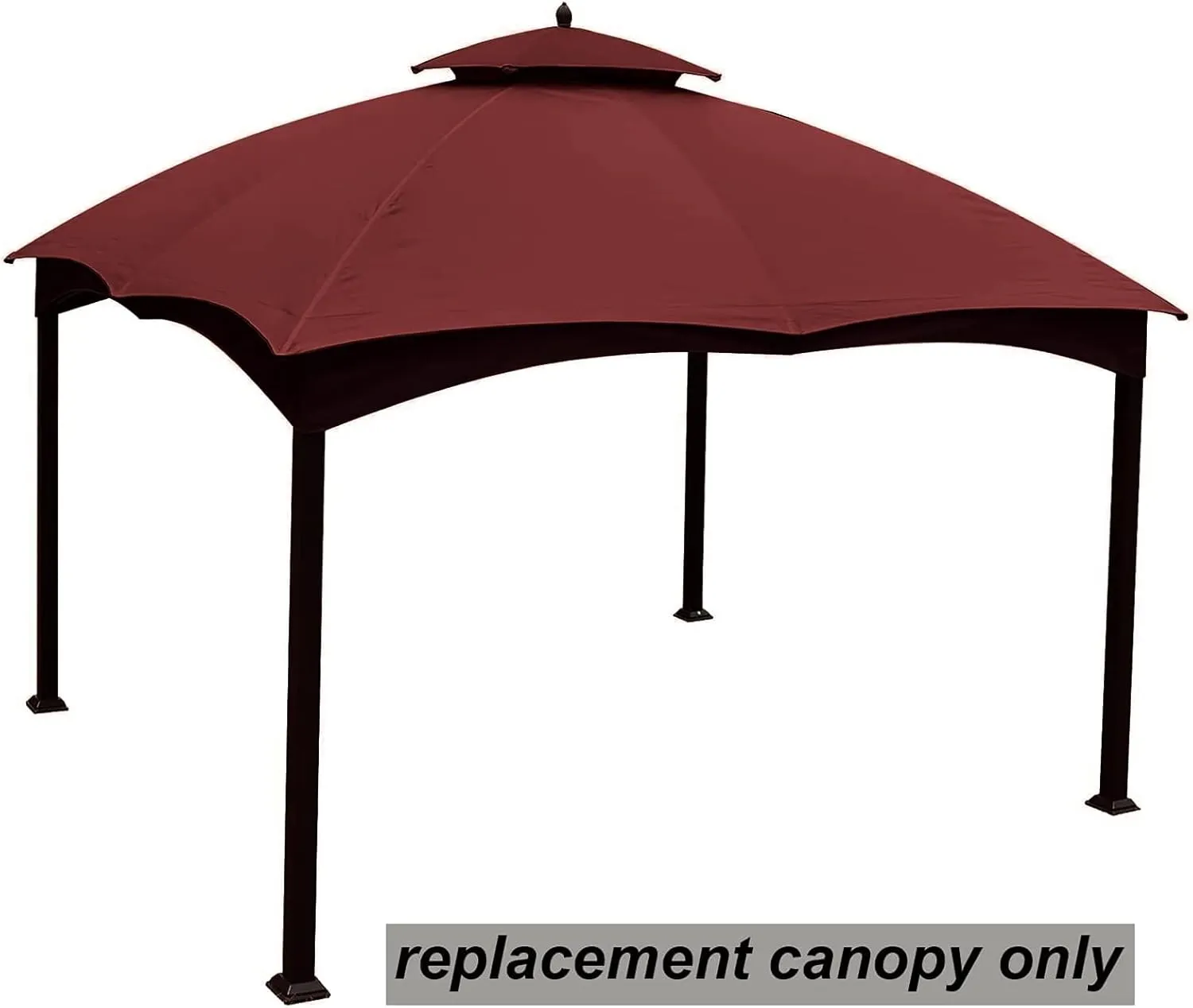 Hugline Outdoor Replacement Canopy Top Double Tier Gazebo Roof Cover for Lowe's Allen Roth 10x12 Gazebo #GF-12S004B-1 (Burgundy)