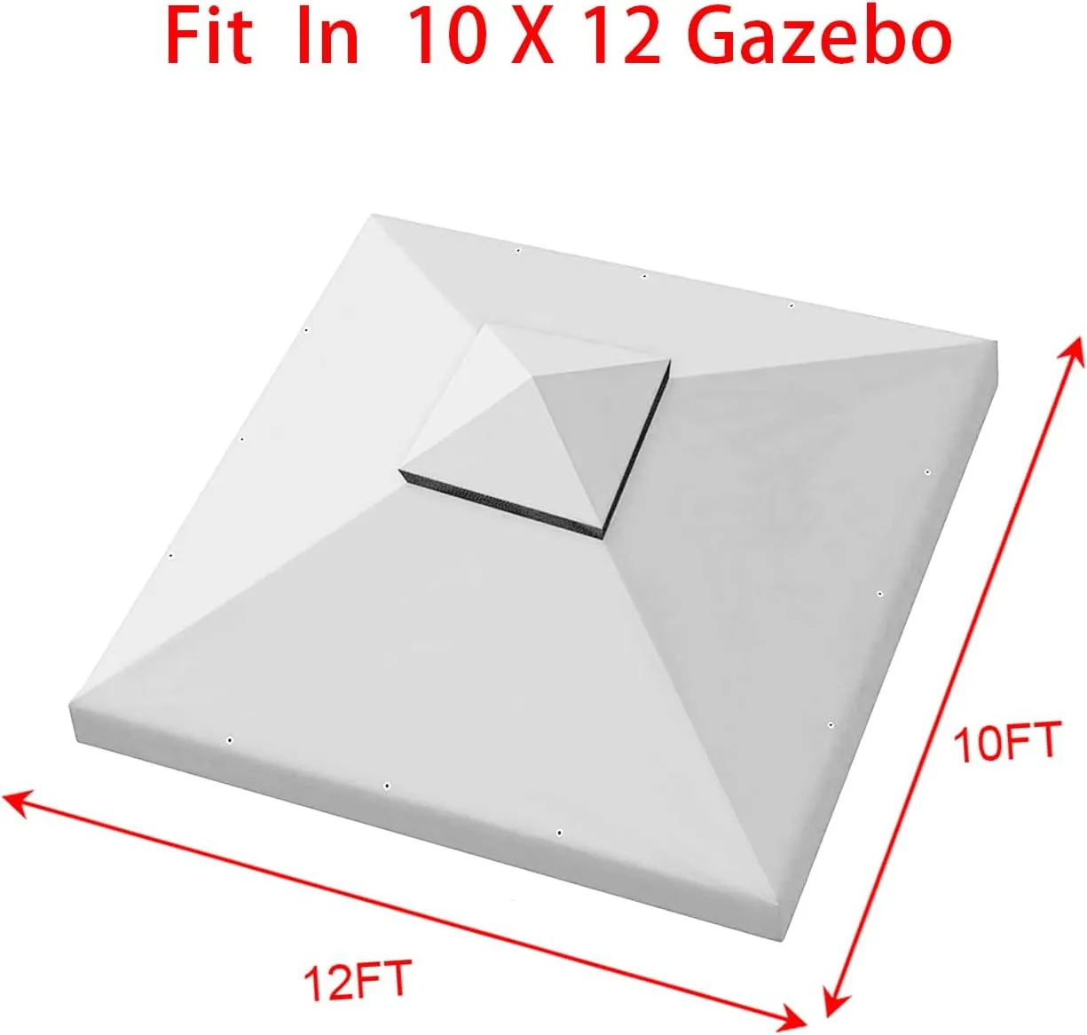 Hugline Outdoor Replacement Canopy Top Double Tier Gazebo Roof Cover for Lowe's Allen Roth 10x12 Gazebo #GF-12S004B-1 (Gray)