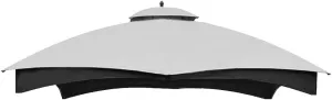 Hugline Outdoor Replacement Canopy Top Double Tier Gazebo Roof Cover for Lowe's Allen Roth 10x12 Gazebo #GF-12S004B-1 (Gray)