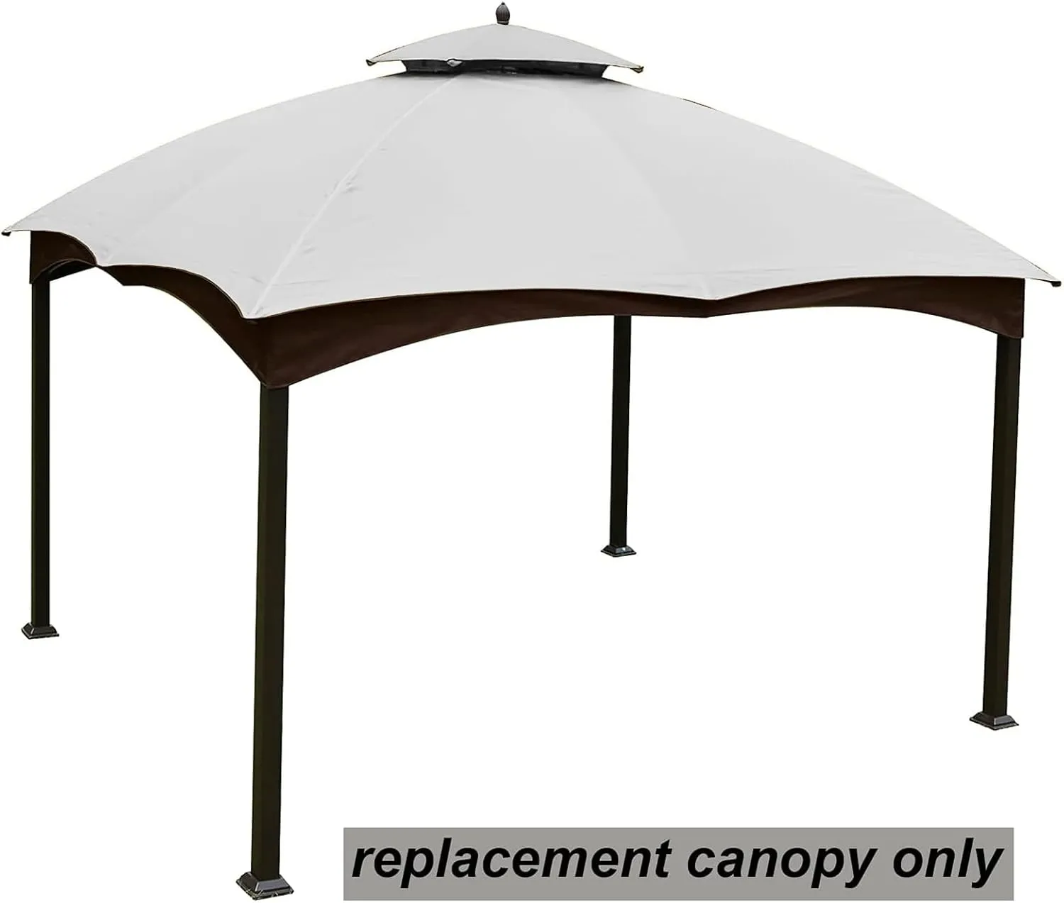 Hugline Outdoor Replacement Canopy Top Double Tier Gazebo Roof Cover for Lowe's Allen Roth 10x12 Gazebo #GF-12S004B-1 (Gray)