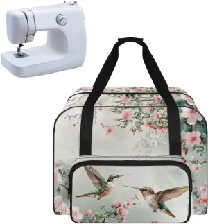 Hummingbird Sewing Machine Bag with Pockets and Handles Sewing Machine Carrying Case Wear-Resisting Sewing Machine Covers for Sewing Machine and Extra Sewing Accessories