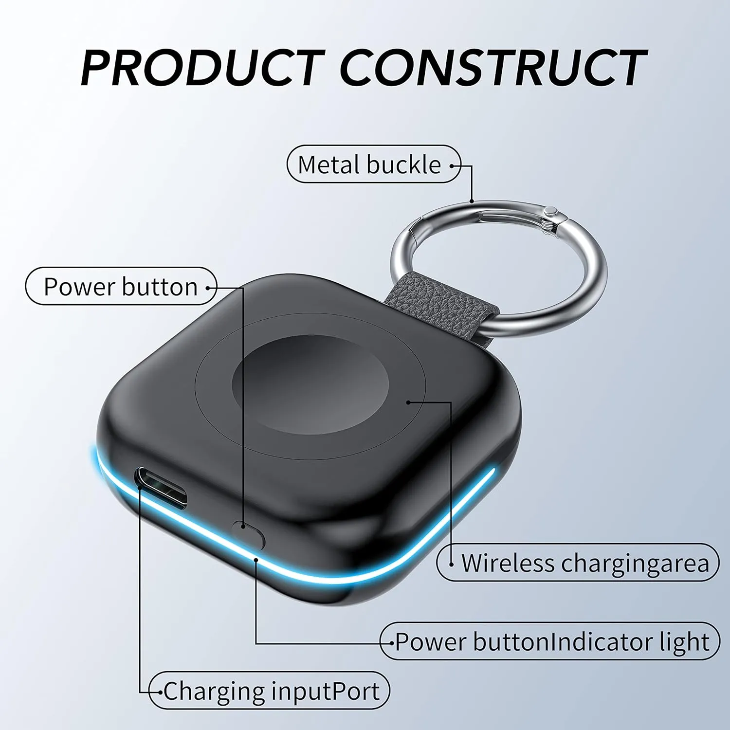 HUOTO Portable Charger for Apple Watch,Wireless Magnetic iWatch Charger 1200mAh Power Bank Travel Keychain Accessories Smart Chargers for Apple Watch Series 10/9/8/7/6/SE/5/4/3/2/1/UItra/UItra 2