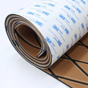 HXBYX EVA Foam Boat Flooring with 3M Adhesive Backing 6mm Thick Diamond Sea Deck Boat Carpet Marine Non-Slip Self-Adhesive Flooring Sheet for Kayak Yacht SwimPool RV 94"x43.9"/28.3"/15.3"