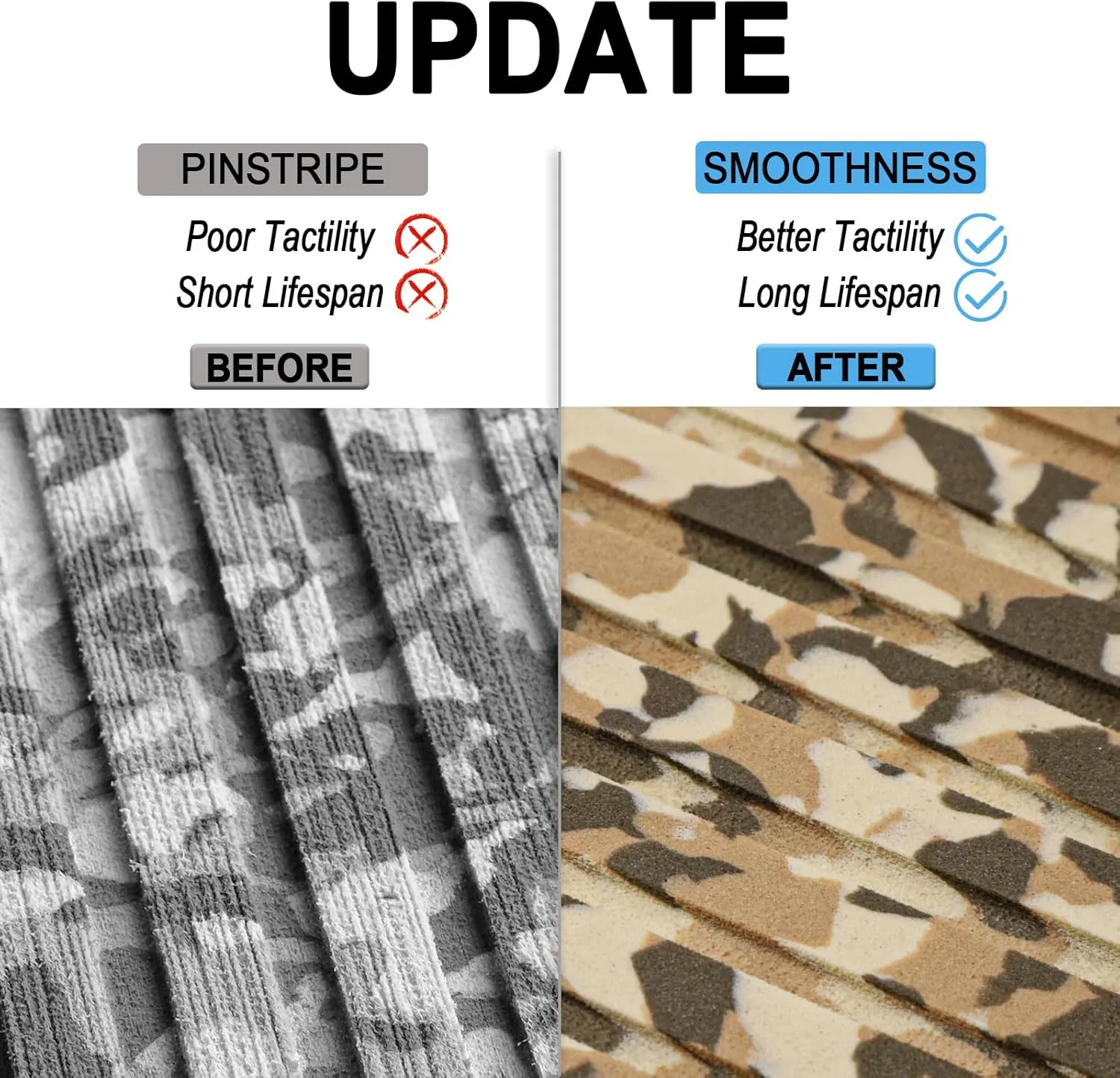 HZshark EVA Foam Boat Decking Camo Self-Adhesive Non-Slip Marine Deck Boat Flooring 94" x 45"/35"