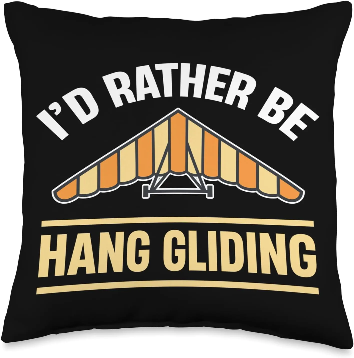 I'd Rather Be Hang Gliding Skydiver Parachuting Adventure Throw Pillow, 16x16, Multicolor