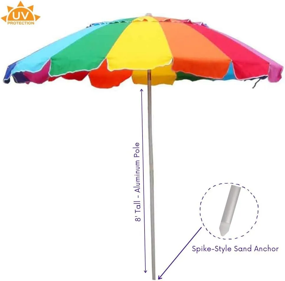 Impact Canopy Beach Umbrella Rainbow Includes Carry Bag