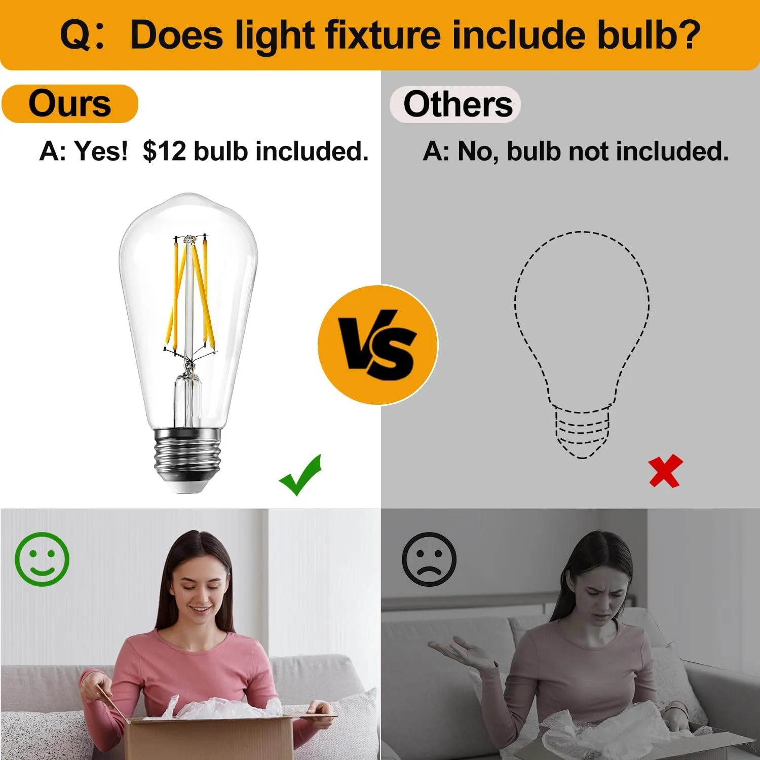 Industrial Semi Flush Mount Ceiling Light Brushed Gold, 800 Lumen LED Bulb Included, Clear Glass Shade Ceiling Light Fixture, Light Fixture for Hallway Bathroom Bedroom, Vintage Hanging Light Fixtures
