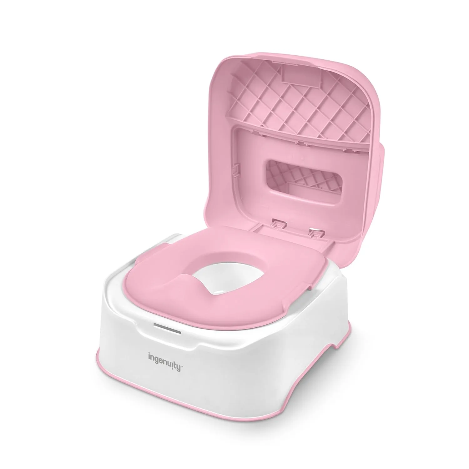 Ingenuity Prepare to Potty 3-in-1 System - Potty Training Toilet, Topper, Step Stool, Easy Setup, Pink, For Toddlers 18 Months 