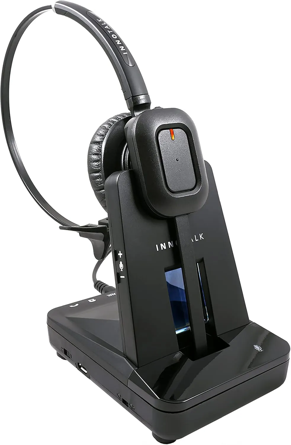 INNOTALK Wireless Headset Compatible with Poly Polycom VVX300, VVX310, VVX400, VVX410 and All VVX Models - Wireless Remote Answering Feature Desk Office Phone Call Center Headset(Explorer)