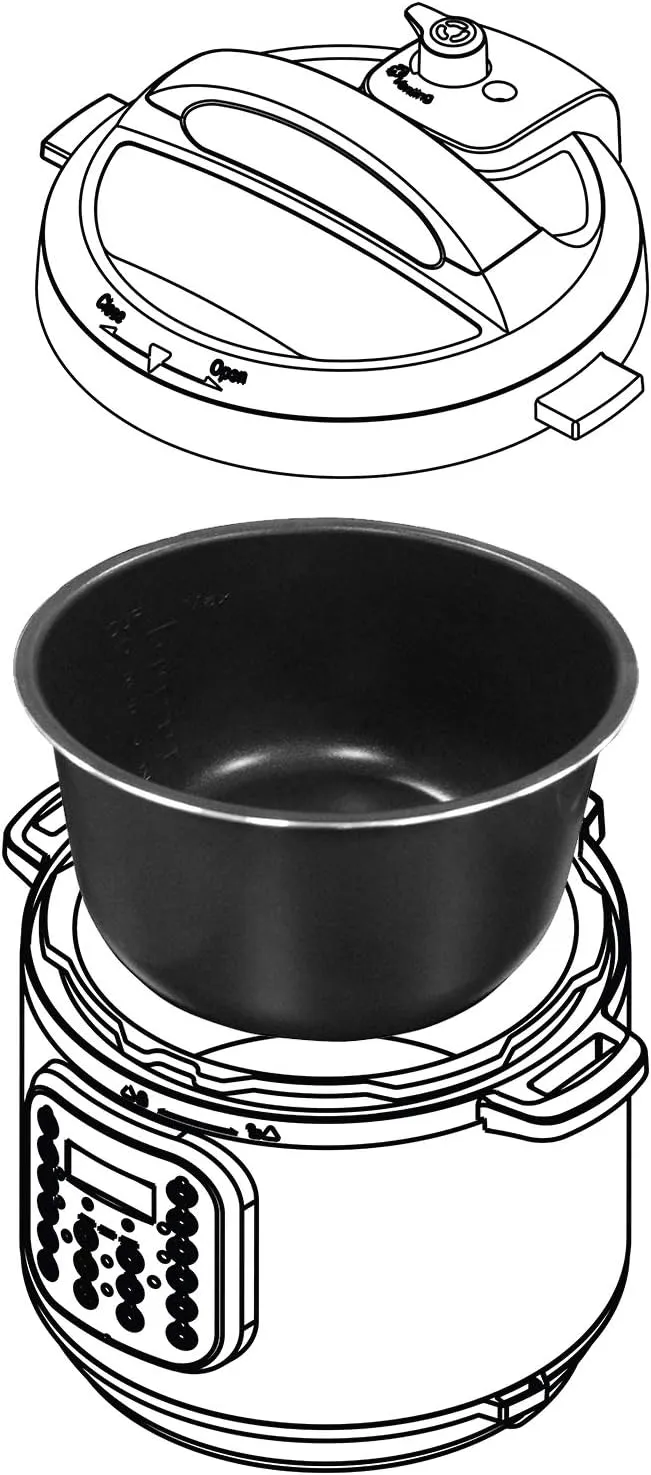 Instant Pot Ceramic Inner Cooking Pot 8-Qt, Non-Stick Coated Interior, Rice Cooker, Cooking Pot for Slow Cooking, Gray