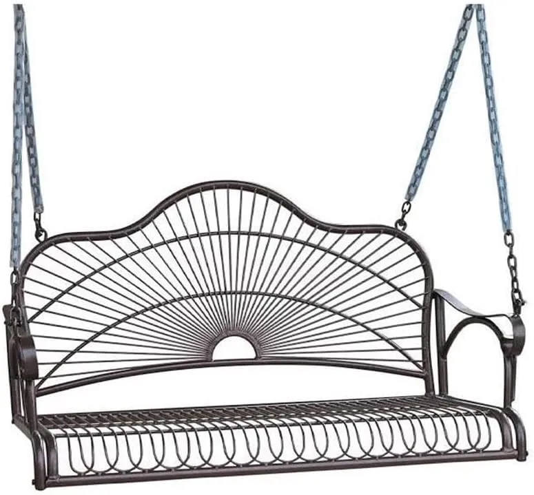 International Caravan Iron Bronze Hanging Porch Swing