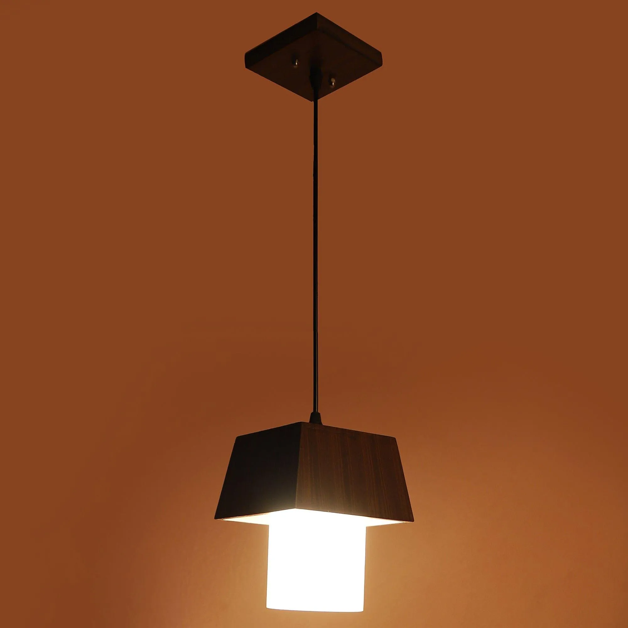 Iron Hanging Lights Brown Finish