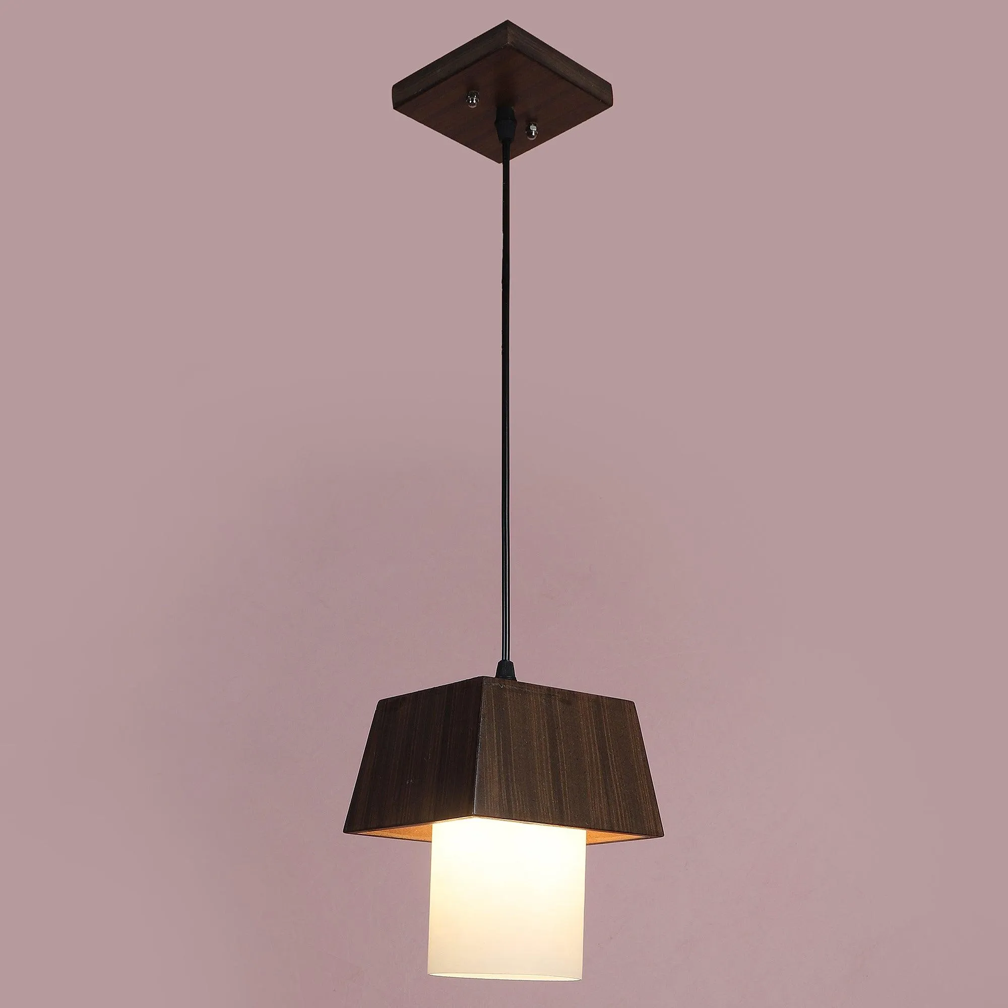 Iron Hanging Lights Brown Finish